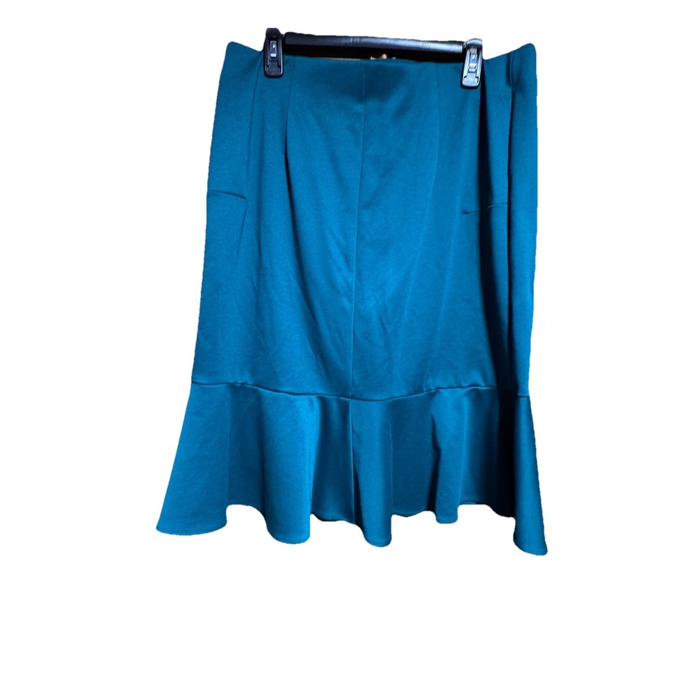 Bold Elements Skirt Ruffle Elastic Stretch Xl 27" Long NEW  Dark Teal‎ - Picture 8 of 8